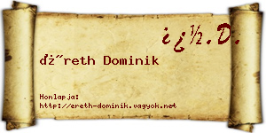 Éreth Dominik névjegykártya